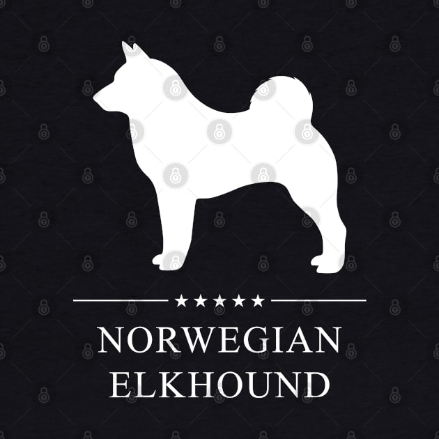 Norwegian Elkhound Dog White Silhouette by millersye